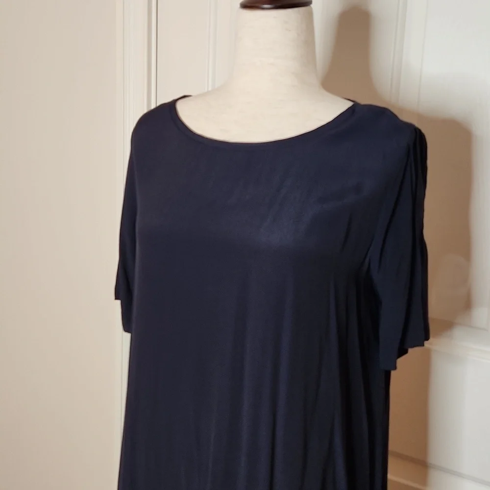 Loft Navy Blue Embroidered Floral Bird Norway Shift Dress  Size XS - Picture 5 of 11